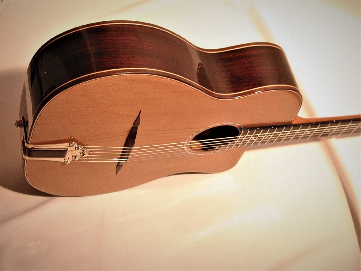 Indian Rosewood sides Maple stripe in the binding 